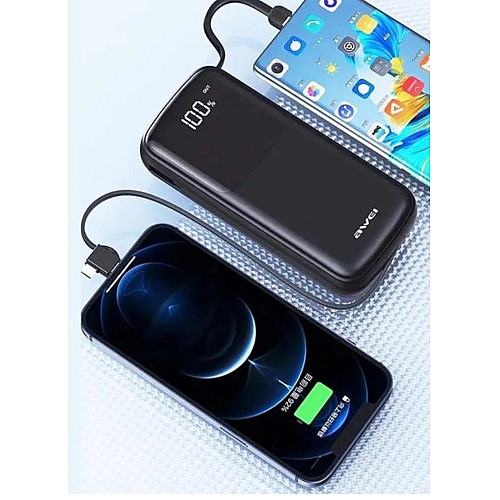 Портативна батарея Awei P132K Power bank 20000 mAh Black