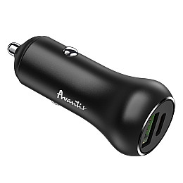 Автомобільний зарядний пристрій Avantis A918PD Resolute ( QC3.0/PD20W/38W)- чорний