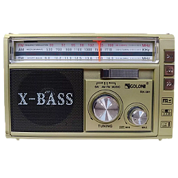 Портативний радіоприймач Golon RX-381/2 USB/SD з LED ліхтарем Gold (1756375738)