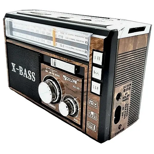 Радіо з ліхтариком/USB/SD/акумулятором Golon RX-381/2 аналогове USB/SD Коричневий (1920775263)