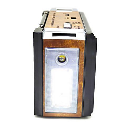 Аналоговый радиоприемник на аккумуляторе Golon RX-381/2 USB/SD с LED фонарем Коричневый (1920775523)
