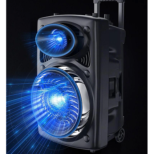Аккумуляторная акустическая система Su-Kam BT 150D + 2 микрофона 150 Вт 7500 mAh black (1924452660)