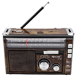 Универсальное радио с фонариком/USB/SD/аккумулятором Golon RX-382 FM/AM/SW с фонарем LED Коричневый (1931180060)