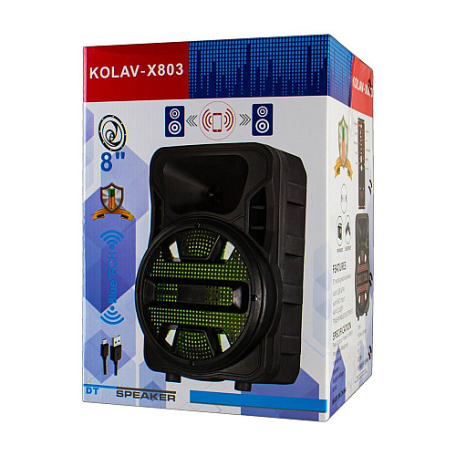 Колонка Bluetooth портативная Переносная аккустическая система KOLAV LIGE-E802 Black (2081681960)