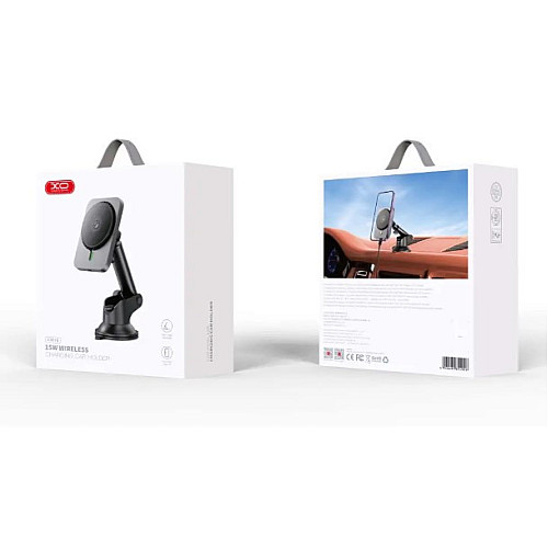 Автомобильный магнитный держатель с беспроводной зарядкой XO CX018 15W с MagSafe Hoco