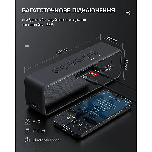 Bluetooth Колонка BlitzWolf BW-WA4 чорна