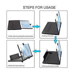 Подставка-увеличитель экрана смартфона UKC 3D Video Amplifier (8022) складная Черный