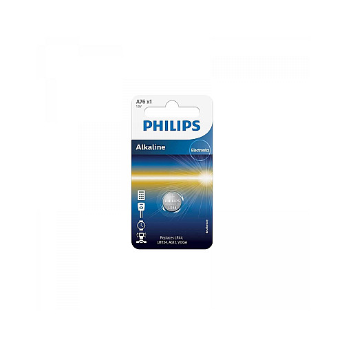 Батарейка Philips Alkaline A76 LR44 LR1154 AG13 V13GA BLI 1 (A76/01B)