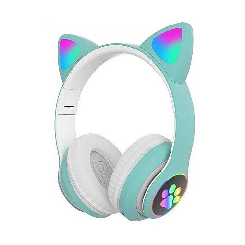 Навушники бездротові Bluetooth Cat Ear VZV-23M з підсвічуванням м'ятні N