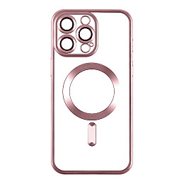 Чехол TPU Metallic Chrome Full Camera Magsafe iPhone 14 Pro Rose