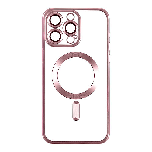 Чехол TPU Metallic Chrome Full Camera Magsafe iPhone 14 Pro Rose