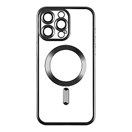 Чохол TPU Metallic Chrome Full Camera Magsafe iPhone 14 Pro Black