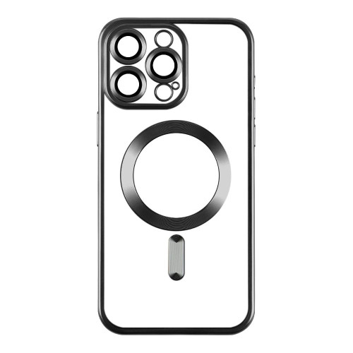 Чохол TPU Metallic Chrome Full Camera Magsafe iPhone 14 Pro Black