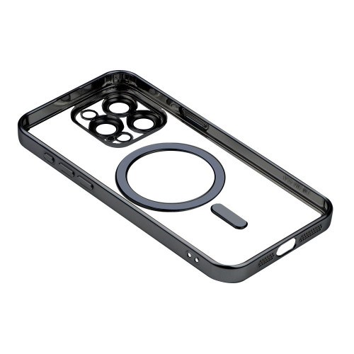 Чохол TPU Metallic Chrome Full Camera Magsafe iPhone 14 Pro Black