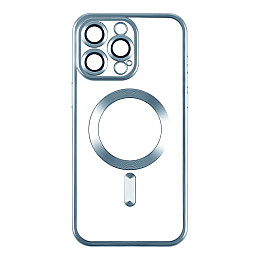 Чехол TPU Metallic Chrome Full Camera Magsafe iPhone 14 Pro Max Blue