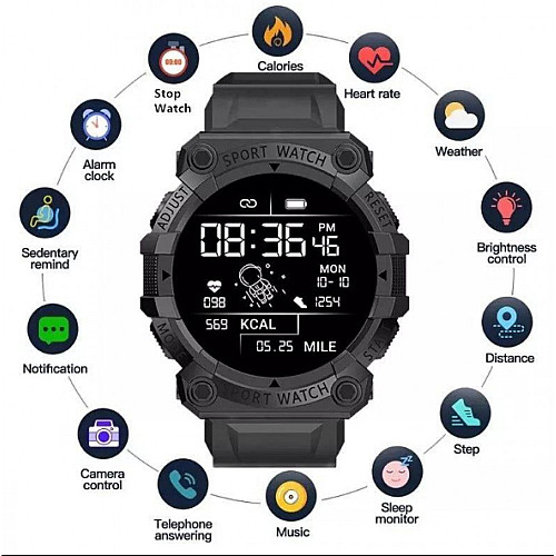 Сенсорний розумний смарт-годинник Smart FD68S Black (16103-hbr)