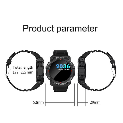 Сенсорний розумний смарт-годинник Smart FD68S Black (16103-hbr)