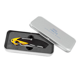 Складаний ніж Stinger туристичний у металевій коробці Чорний з жовтим (HCY-6125Х)