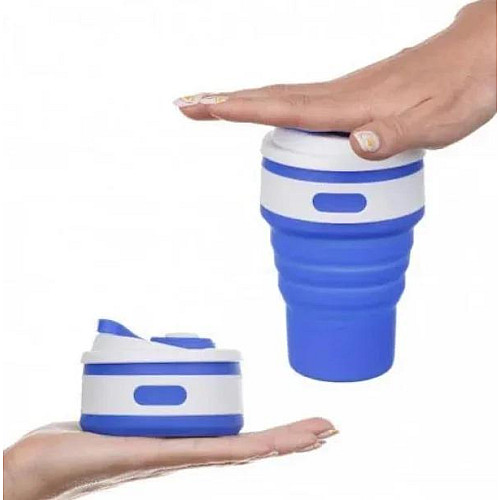 Стакан раскладной силиконовый COLLAPSIBLE Coffee Cup 350 ml Синий (101045BL)