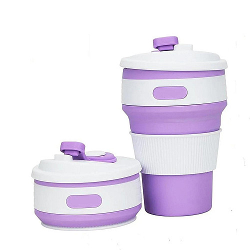 Стакан раскладной силиконовый COLLAPSIBLE Coffee Cup 350 ml Фиолетовый (101045PU)