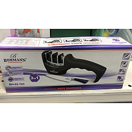 Точилка для ножей Bohmann механическая 22 см Черная (Bh-02-703)