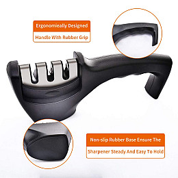 Точилка для ножей Bohmann механическая 22 см Черная (Bh-02-703)