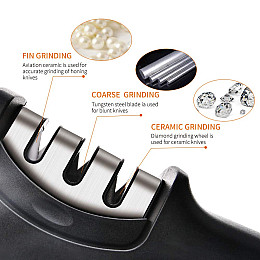 Точилка для ножей Bohmann механическая 22 см Черная (Bh-02-703)