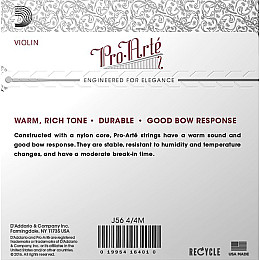 Струни для скрипки D'Addario J56 4/4M Pro-Arte Violin Strings Medium Tension