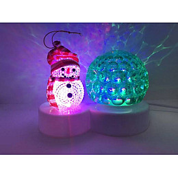 Cветильник новогодний Supretto Светодиодный диско шар + Снеговик Led Magic Ball