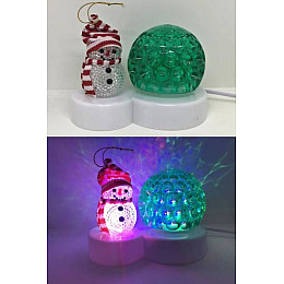 Cветильник новогодний Supretto Светодиодный диско шар + Снеговик Led Magic Ball
