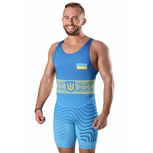 Трико для боротьби Berserk Sport Wrestler UKR approved UWW Синій XL