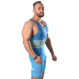 Трико для боротьби Berserk Sport Wrestler UKR approved UWW Синій XL