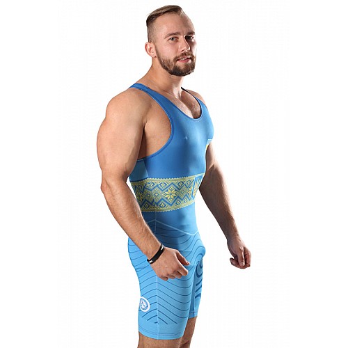 Трико для боротьби Berserk Sport Wrestler UKR approved UWW Синій XL