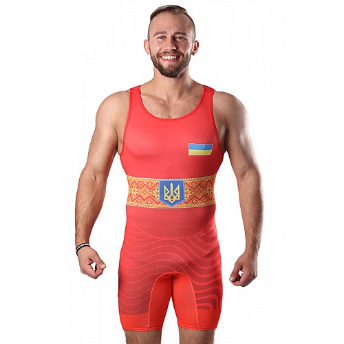 Трико для боротьби Wrestler UKR approved UWW Червоний XL