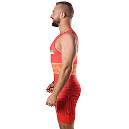 Трико для боротьби Wrestler UKR approved UWW Червоний XL