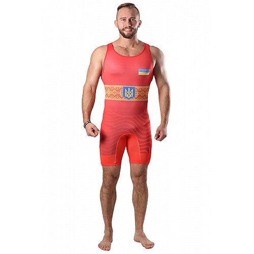 Трико для боротьби Wrestler UKR approved UWW Червоний XL