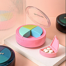 Таблетница Restree 180 Pink органайзер для таблеток со складным стаканом на 4 отделения