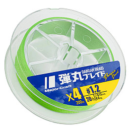Шнур Major Craft Dangan Braid X8 200m салат. #1.5/0.19mm 30lb/12.3kg (1013-772.73.49)