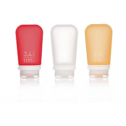 Набор силиконовых бутылочек Humangear GoToob+ 3-Pack Large Clear/Red/Orange (1054-022.0042)