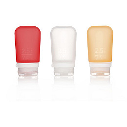 Набор силиконовых бутылочек Humangear GoToob+ 3-Pack Medium Clear/Red/Orange (1054-022.0039)