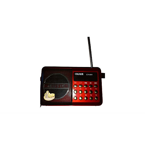 Портативний акумуляторний Knstar FM-радіо coldyir cy-011 з роз'ємом для USB і картки пам'яті, червоний