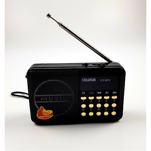 Портативний акумуляторний Knstar FM- радіо coldyir cy-011 З роз'ємом для USB і карти пам'яті чорне