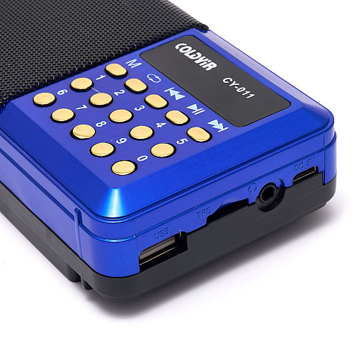 Портативне акумуляторне FM-радіо Knstar coldyir cy-011 з роз'ємом для USB і карти пам'яті, синє.