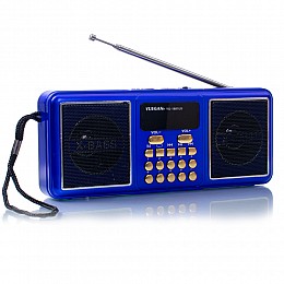 Портативный радиоприёмник аккумуляторный FM радио YUEGAN YG-1881US c SD-карта MP3 плеер солнечная панель синий