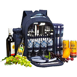 Набор для пикника на 4 персоны с одеялом в рюкзаке Eon Cool Bag