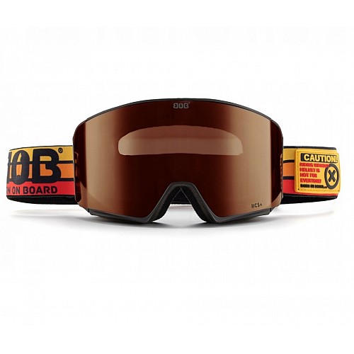 Маска горнолыжная BOB Caution! S3 Black/Brown Lens (GOG-026)