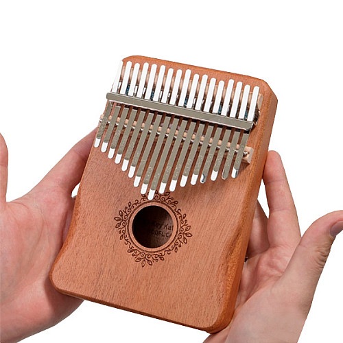 Музыкальный инструмент Kalimba на 17 язычков Ручное фортепиано Бежевый с Узором K-47b8u59