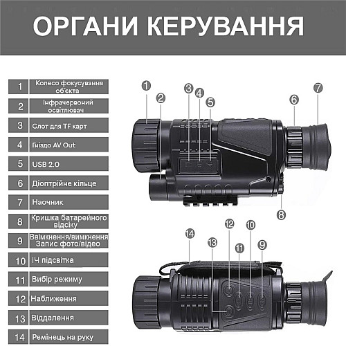 Монокуляр нічного бачення Suntek NV-300 до 200 м 5Х Чорний (100864)