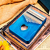 Музичний інструмент Калімба Kalimba K-17Sn80 на 17 язичків 184x130x50 Синє з гравіруванням сердечко