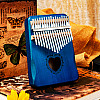 Музичний інструмент Калімба Kalimba K-17Sn80 на 17 язичків 184x130x50 Синє з гравіруванням сердечко